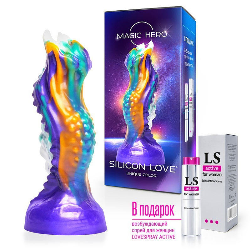 Фаллоимитатор "Magic Hero Silicon Love" дракон + подарок 